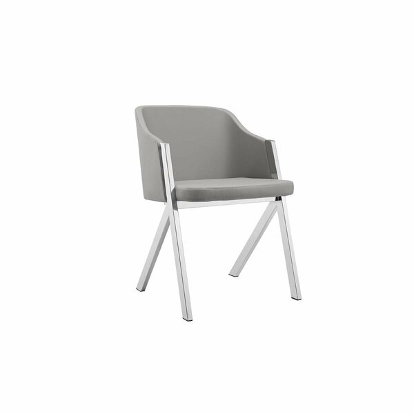 Casabianca Furniture Acorn Eco-leather Arm Dining Chair, Dark Gray - 30 x 22.5 x 20 in. CB-F3202-G